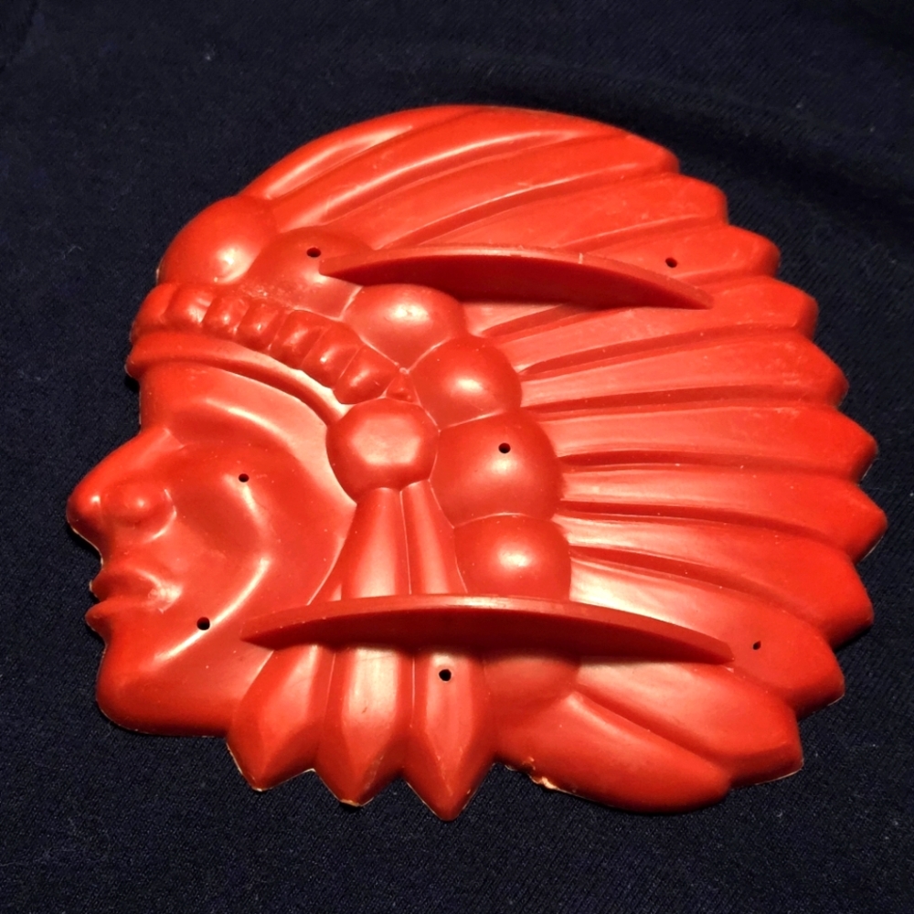 Vintage Aunt Chick’s red Cookie cutter 1950’s Indian Chief Headdress